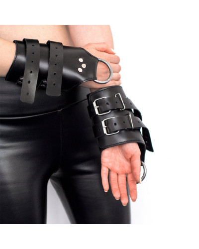 Манжети для підвісу за руки Art of Sex – Kinky Hand Cuffs For Suspension, чорні, натуральна шкіра - Фото №3