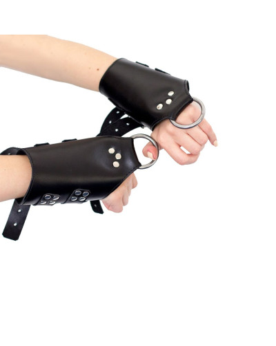 Манжети для підвісу за руки Art of Sex – Kinky Hand Cuffs For Suspension, чорні, натуральна шкіра - Фото №5