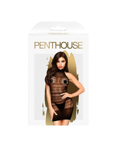 Міні-сукня сітка з горлом Penthouse - Epic Night Black S/L - Фото №3