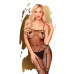 Бодістокінг з панчохами та геометричним малюнком Penthouse - Firecracker Black XL - Фото №1