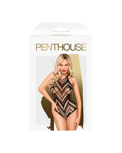 Боді з геометричним орнаментом Penthouse - Go Hotter Black S/L - Фото №3