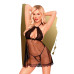 Комплект сорочка у стилі 60-х та трусики з доступом Penthouse - Libido Boost Black L/XL - Фото №1