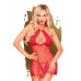 Комплект сорочка в стиле 60-х и трусики с доступом Penthouse - Libido Boost Red S/M - Фото №1