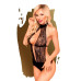 Боди с высоким воротником и глубоким декольте Penthouse - Perfect Lover Black L/XL - Фото №1