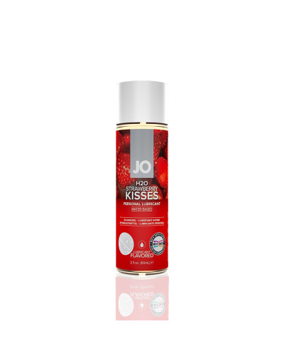 Змазка на водній основі JO H2O — Strawberry Kiss (60 мл) без цукру, рослинний гліцерин - Фото №1