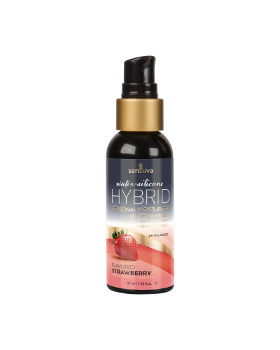 Змазка водно-силіконова Sensuva Hybrid Strawberry (57 мл) без цукру, можна для оральних пестощів - Фото №1