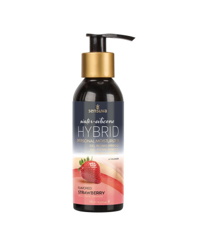 Змазка водно-силіконова Sensuva Hybrid Strawberry (125 мл) без цукру, можна для оральних пестощів - Фото №1