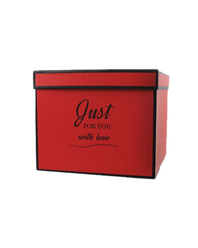 Подарункова коробка Just for you червона, L - 25х22х18 см - Фото №1
