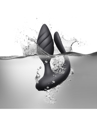 Анально-вагинальный вибратор для пар Rocks Off Cocktail Black, пульт ДУ - Фото №3