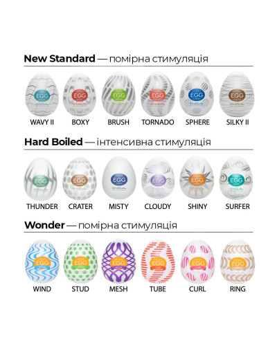 Мастурбатор-яйце Tenga Egg Ring з асиметричним рельєфом - Фото №7