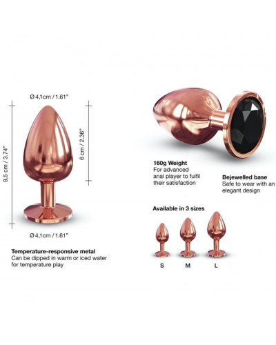 Металева анальна пробка із прикрасою у вигляді кристалу Dorcel - Diamond Plug Rose Gold L - Фото №3