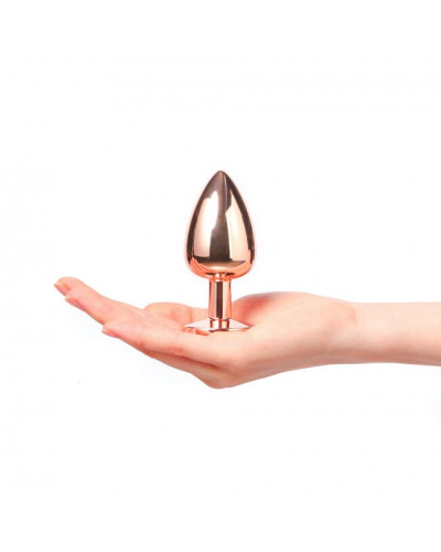 Металева анальна пробка із прикрасою у вигляді кристалу Dorcel - Diamond Plug Rose Gold L - Фото №4