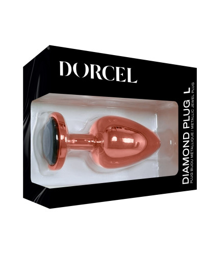 Металева анальна пробка із прикрасою у вигляді кристалу Dorcel - Diamond Plug Rose Gold L - Фото №5