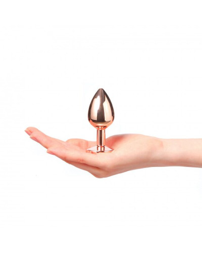 Металлическая анальная пробка с украшением в виде кристалла Dorcel - Diamond Plug Rose Gold M - Фото №3