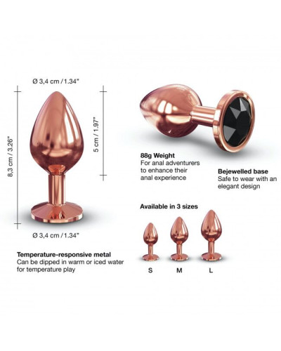 Металлическая анальная пробка с украшением в виде кристалла Dorcel - Diamond Plug Rose Gold M - Фото №4