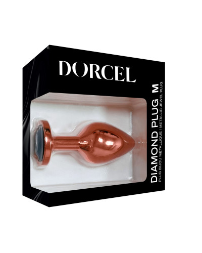 Металлическая анальная пробка с украшением в виде кристалла Dorcel - Diamond Plug Rose Gold M - Фото №5