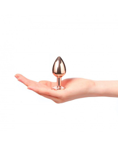 Металева анальна пробка із прикрасою у вигляді кристалу Dorcel - Diamond Plug Rose Gold S - Фото №4
