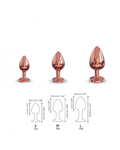 Металева анальна пробка із прикрасою у вигляді кристалу Dorcel - Diamond Plug Rose Gold S - Фото №6