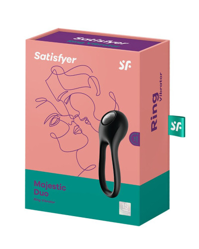 Ерекційне кільце з вібрацією Satisfyer Majestic Duo для члена та мошонки - Фото №5
