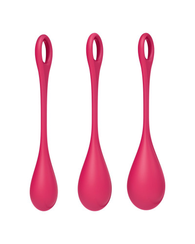 Набір йоні намистин Satisfyer Yoni Power 1 Red, діаметр 2-2,5-3см, вага 22-46-74гр - Фото №3