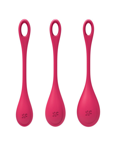 Набір йоні намистин Satisfyer Yoni Power 1 Red, діаметр 2-2,5-3см, вага 22-46-74гр - Фото №4