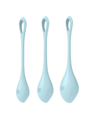 Набір йоні намистин Satisfyer Yoni Power 2 Light Blue, диаметр 2-2,5-3см, вес 22-44-73гр - Фото №1