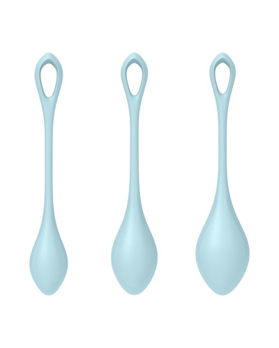 Набір йоні намистин Satisfyer Yoni Power 2 Light Blue, диаметр 2-2,5-3см, вес 22-44-73гр - Фото №3