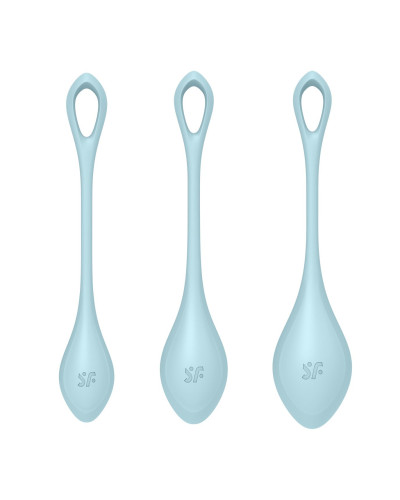 Набір йоні намистин Satisfyer Yoni Power 2 Light Blue, диаметр 2-2,5-3см, вес 22-44-73гр - Фото №4