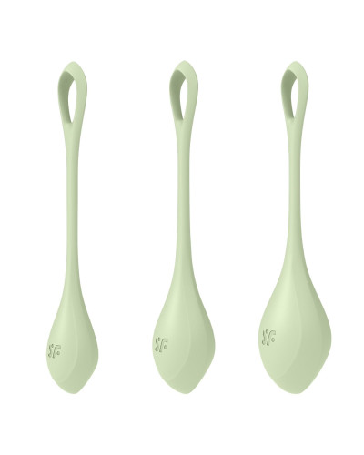 Набор йони бусин Satisfyer Yoni Power 2 Light Green, диаметр 2-2,5-3см, вес 22-44-73гр - Фото №1