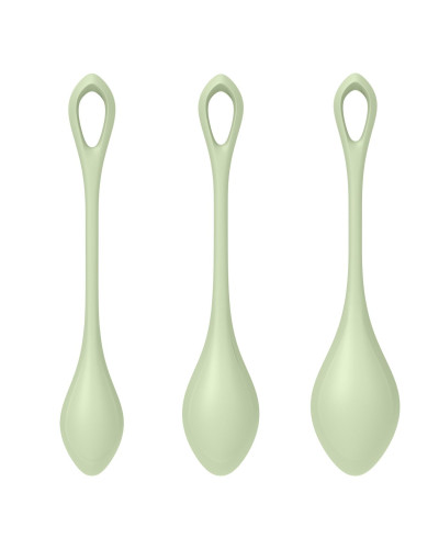 Набор йони бусин Satisfyer Yoni Power 2 Light Green, диаметр 2-2,5-3см, вес 22-44-73гр - Фото №3