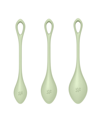 Набор йони бусин Satisfyer Yoni Power 2 Light Green, диаметр 2-2,5-3см, вес 22-44-73гр - Фото №4