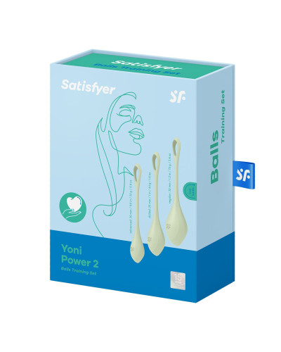 Набор йони бусин Satisfyer Yoni Power 2 Light Green, диаметр 2-2,5-3см, вес 22-44-73гр - Фото №5