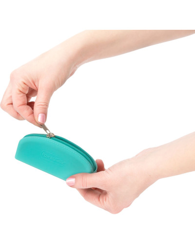 Сумка для зберігання секс-іграшок PowerBullet - Silicone Storage Zippered Bag Teal - Фото №2