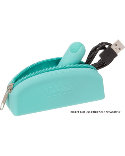 Сумка для зберігання секс-іграшок PowerBullet - Silicone Storage Zippered Bag Teal - Фото №4