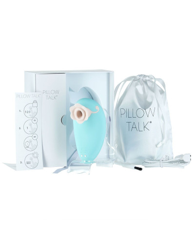 Розкішний вакуумний кліторальний стимулятор Pillow Talk - Dreamy Teal із кристалом Swarovski - Фото №5