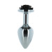 Металева анальна пробка Lux Active з трояндою - Rose Anal Plug - Black, віброкуля в подарунок - Фото №1