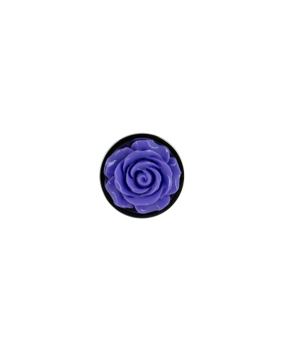 Металлическая анальная пробка Lux Active с розой - Rose Anal Plug - Purple, вибропуля в подарок - Фото №3