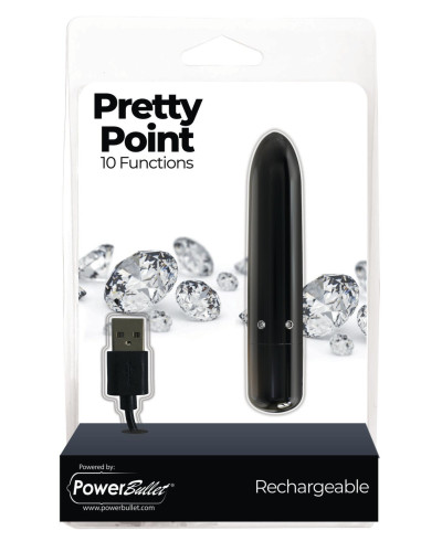 Віброкуля PowerBullet - Pretty Point Rechargeable Bullet Black - Фото №6
