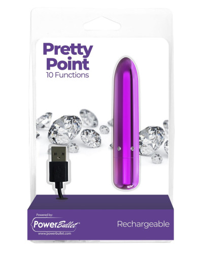 Вибропуля PowerBullet - Pretty Point Rechargeable Bullet Purple - Фото №5