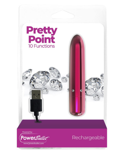 Віброкуля PowerBullet - Pretty Point Rechargeable Bullet Pink - Фото №5