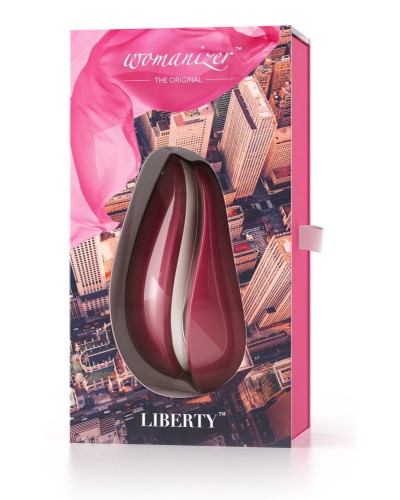 Вакуумный клиторальный стимулятор Womanizer Liberty Red, магнитная крышка, 2 насадки - Фото №6