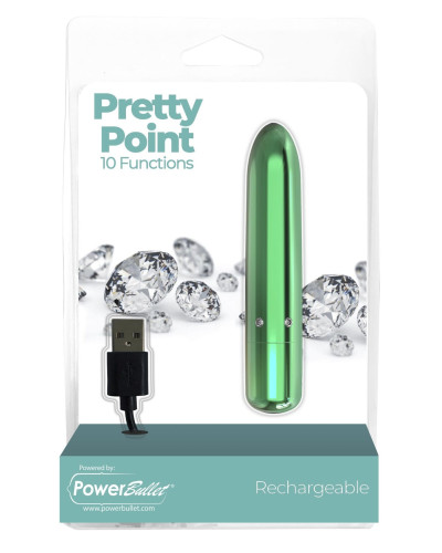 Віброкуля PowerBullet - Pretty Point Rechargeable Bullet Teal - Фото №6