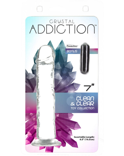 Прозрачный фаллоимитатор на присоске ADDICTION Vertical Dong 7″, вибропуля в подарок - Фото №5