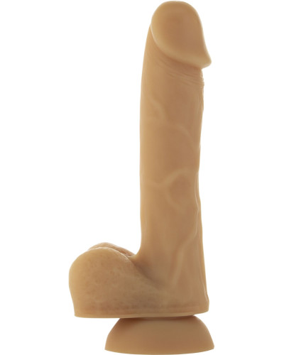 Гнучкий фалоімітатор на присосці ADDICTION — ANDREW 8″ Silicone Dong — Caramel, віброкуля в подаруно - Фото №1