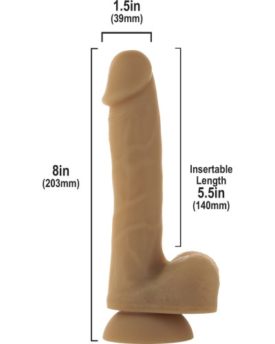 Гнучкий фалоімітатор на присосці ADDICTION — ANDREW 8″ Silicone Dong — Caramel, віброкуля в подаруно - Фото №2