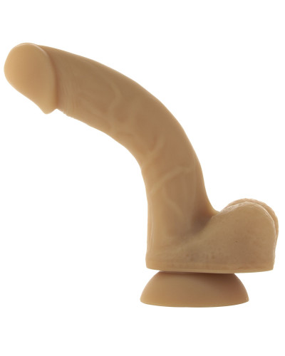 Гнучкий фалоімітатор на присосці ADDICTION — ANDREW 8″ Silicone Dong — Caramel, віброкуля в подаруно - Фото №4