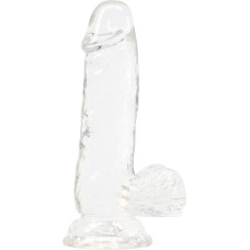 Прозрачный фаллоимитатор на присоске ADDICTION — Clear Dildo with Balls 6″, вибропуля в подарок