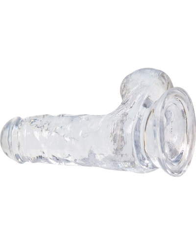 Прозорий фалоімітатор на присосці ADDICTION — Clear Dildo with Balls 6″, віброкуля в подарунок - Фото №3