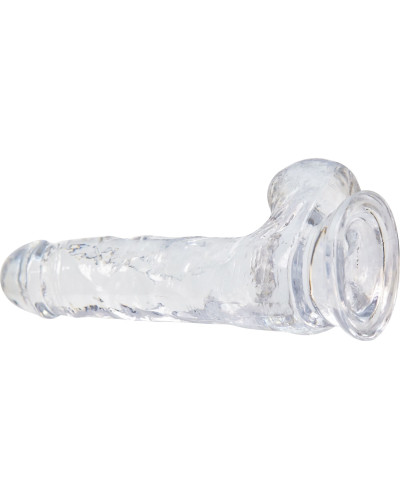 Прозорий фалоімітатор на присосці ADDICTION — Clear Dildo with Balls 7″, віброкуля в подарунок - Фото №3