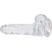 Прозорий фалоімітатор на присосці ADDICTION — Clear Dildo with Balls 7″, віброкуля в подарунок - Фото №3